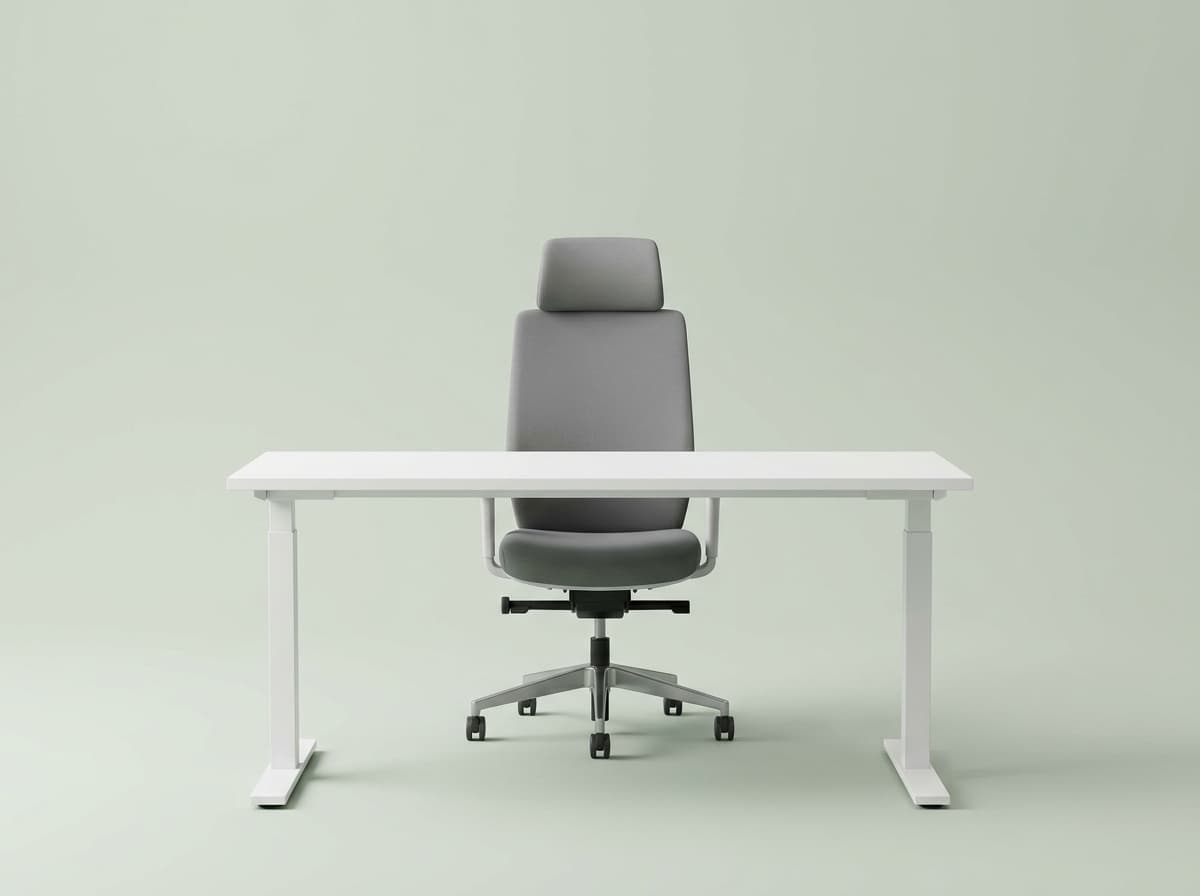 Office desk and chairs in a furnished workspace