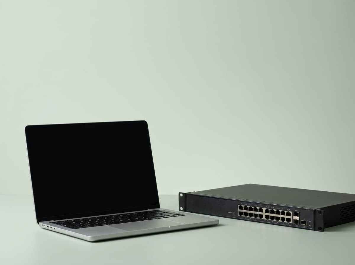 Servers, laptop and networking hardware for IT infrastructure